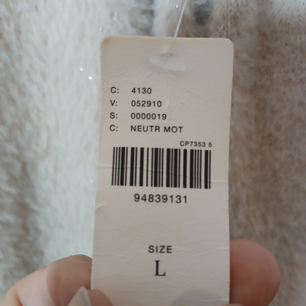 Anthropologie Thea Long Sleeve Twofer Cream and Tan Maxi Dress Size L (NWT) - Picture 8 of 8